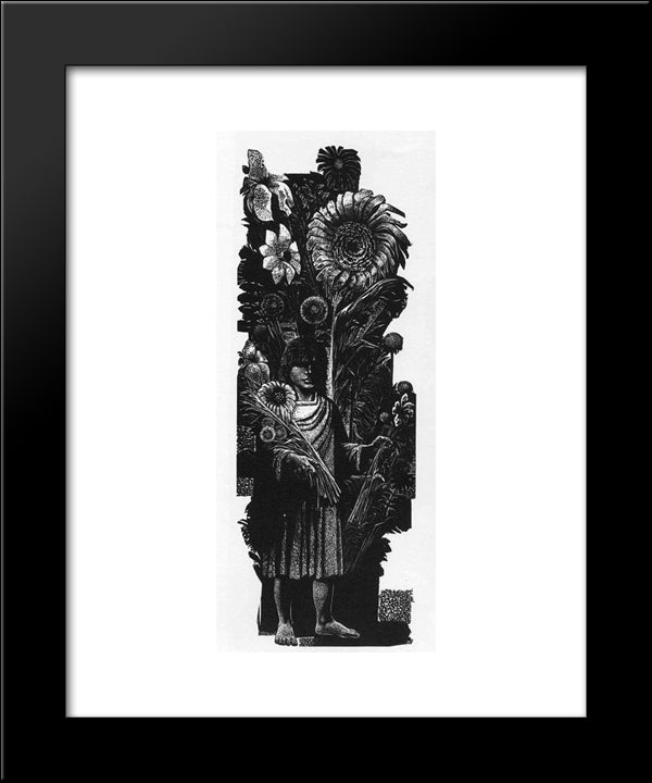 Bouquet #2 20x24 Black Modern Wood Framed Art Print Poster by Ward, Lynd