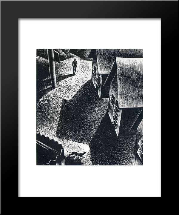 Company Town 20x24 Black Modern Wood Framed Art Print Poster by Ward, Lynd