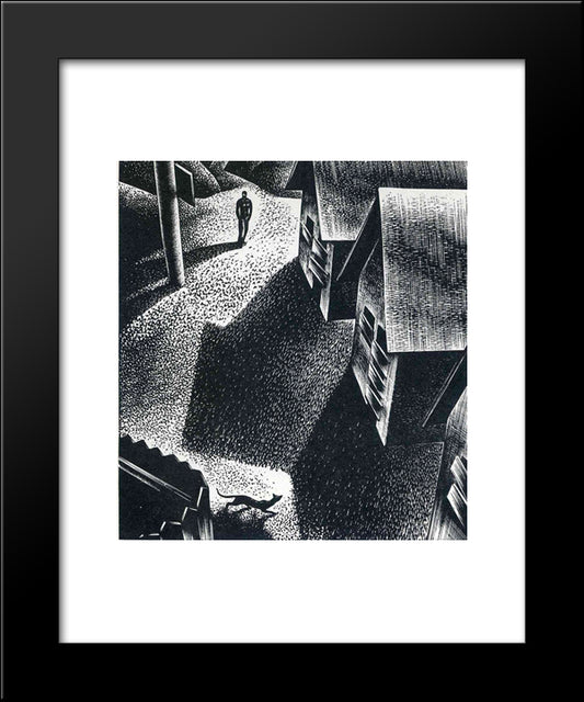 Company Town 20x24 Black Modern Wood Framed Art Print Poster by Ward, Lynd