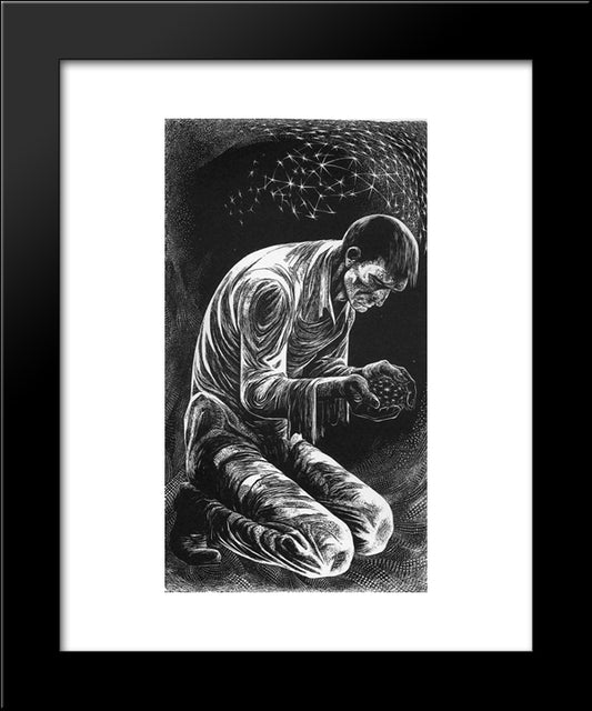 Cup Of Sky 20x24 Black Modern Wood Framed Art Print Poster by Ward, Lynd