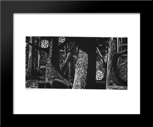 Evening Walk 20x24 Black Modern Wood Framed Art Print Poster by Ward, Lynd