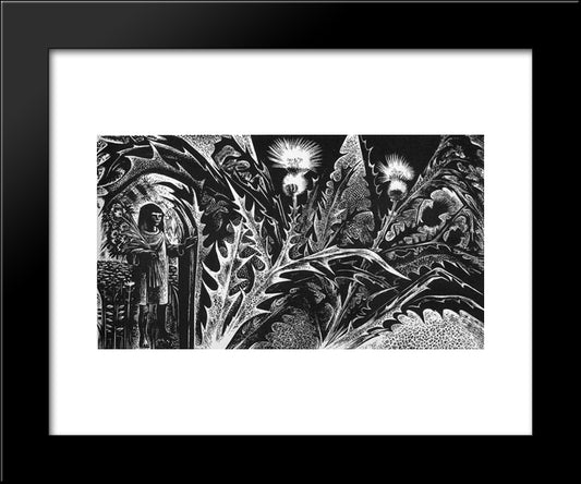 Flower Girl 20x24 Black Modern Wood Framed Art Print Poster by Ward, Lynd