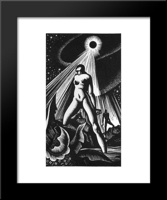 Illustration For Alan Ginsberg'S Moloch At Letterpress Habit 20x24 Black Modern Wood Framed Art Print Poster by Ward, Lynd