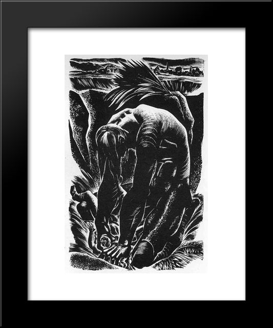 Mary Shelley. Frankenstein 20x24 Black Modern Wood Framed Art Print Poster by Ward, Lynd