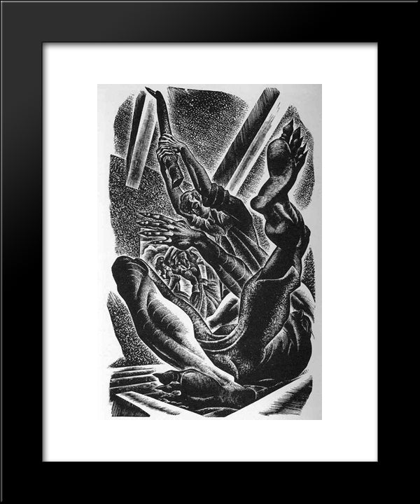Mary Shelly. Frankenstein 20x24 Black Modern Wood Framed Art Print Poster by Ward, Lynd