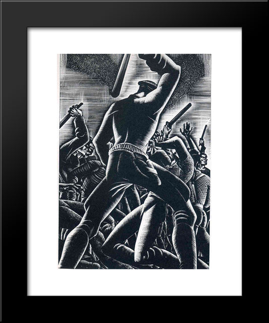 Railroaded 20x24 Black Modern Wood Framed Art Print Poster by Ward, Lynd
