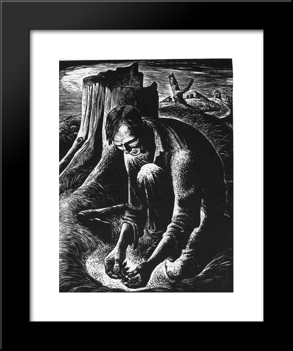 Seedling 20x24 Black Modern Wood Framed Art Print Poster by Ward, Lynd