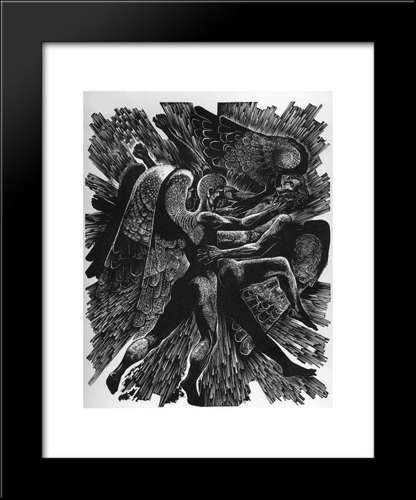 Three Angels 20x24 Black Modern Wood Framed Art Print Poster by Ward, Lynd