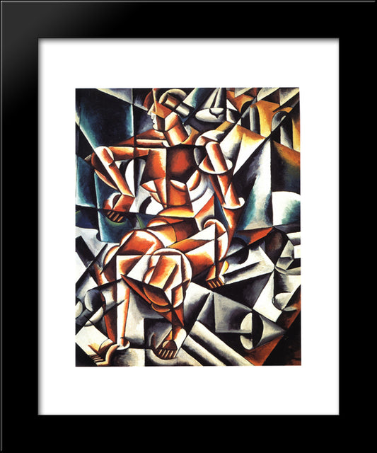 Air Man Space 20x24 Black Modern Wood Framed Art Print Poster by Popova, Lyubov