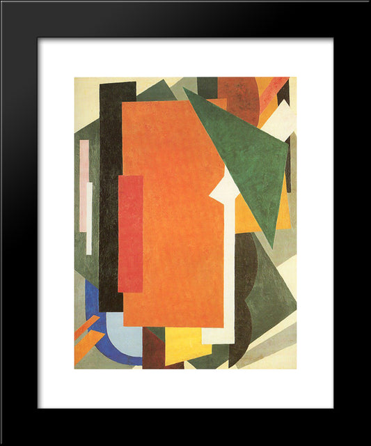 Architectonics In Painting 20x24 Black Modern Wood Framed Art Print Poster by Popova, Lyubov