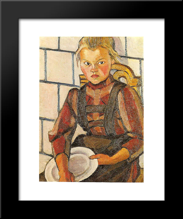 Portrait Of The Artist'S Sister 20x24 Black Modern Wood Framed Art Print Poster by Popova, Lyubov