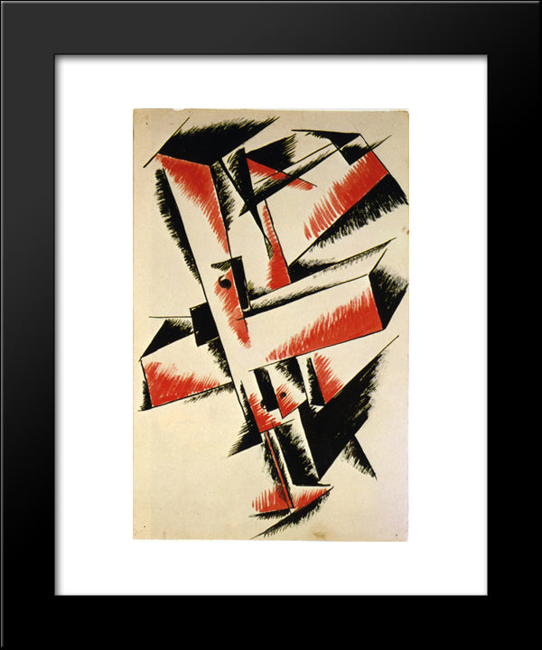 Spatial Force Construction 20x24 Black Modern Wood Framed Art Print Poster by Popova, Lyubov