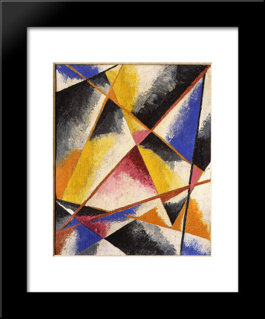 Untitled Compositions 20x24 Black Modern Wood Framed Art Print Poster by Popova, Lyubov