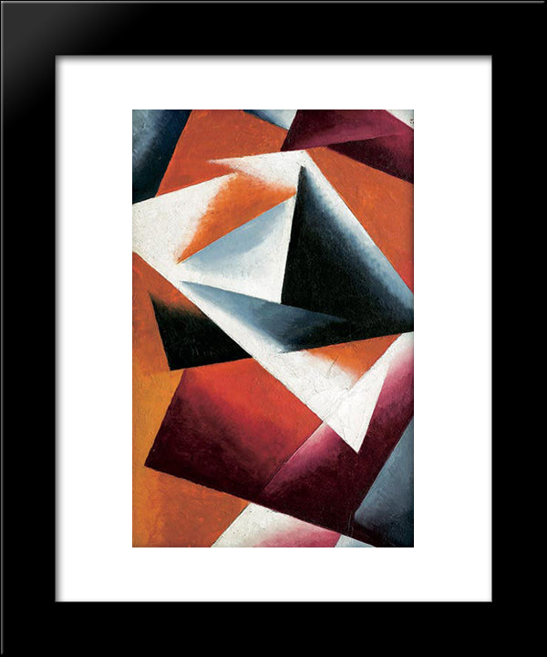 With Full Force 20x24 Black Modern Wood Framed Art Print Poster by Popova, Lyubov