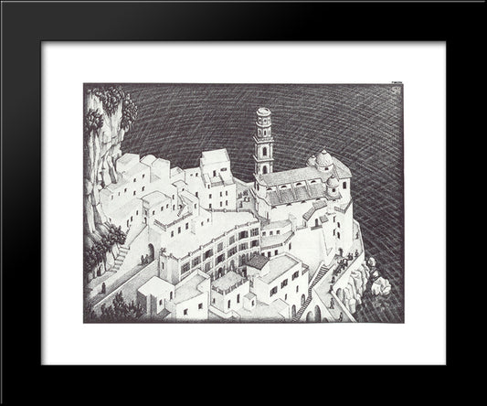 Atrani, Coast Of Amalfi 20x24 Black Modern Wood Framed Art Print Poster by Escher, M.C.