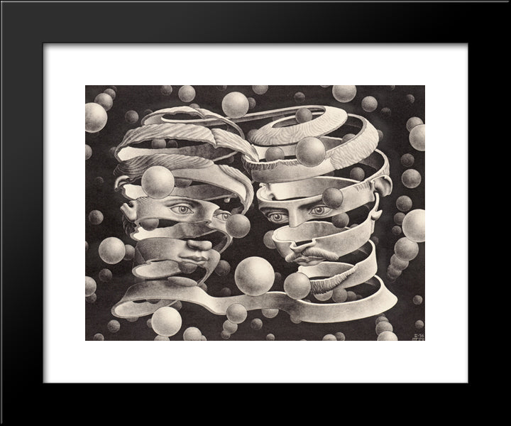 Bond Of Union 20x24 Black Modern Wood Framed Art Print Poster by Escher, M.C.