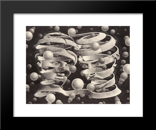 Bond Of Union 20x24 Black Modern Wood Framed Art Print Poster by Escher, M.C.