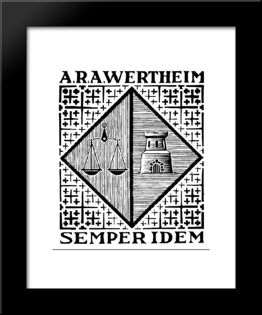 Bookplate A.R.A. Wertheim 20x24 Black Modern Wood Framed Art Print Poster by Escher, M.C.