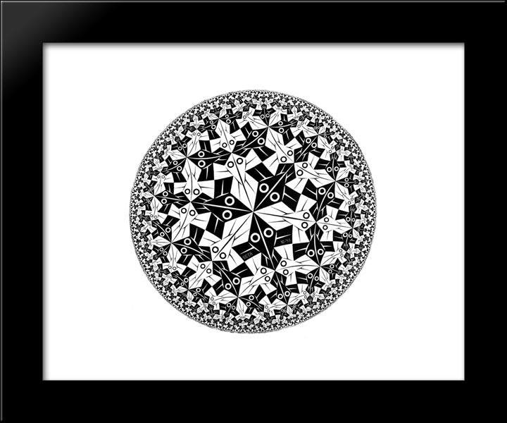 Circle Limit I 20x24 Black Modern Wood Framed Art Print Poster by Escher, M.C.