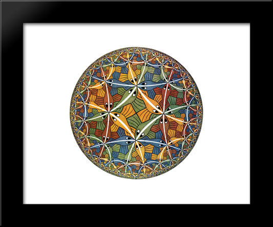 Circle Limit Iii 20x24 Black Modern Wood Framed Art Print Poster by Escher, M.C.