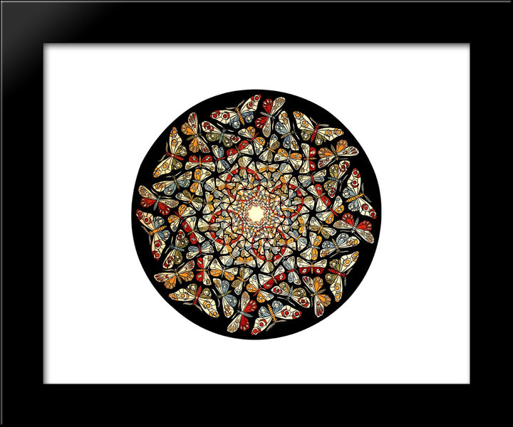 Circle Limit With Butterflies 20x24 Black Modern Wood Framed Art Print Poster by Escher, M.C.