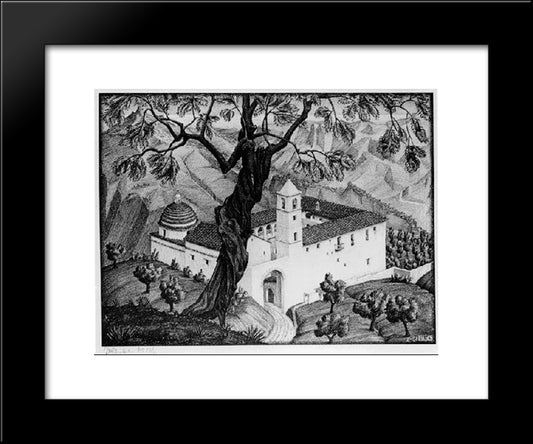 Cloister Near Rocca Imperiale, Calabria 20x24 Black Modern Wood Framed Art Print Poster by Escher, M.C.