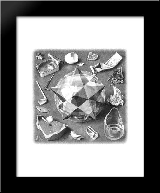 Contrast (Order And Chaos) 20x24 Black Modern Wood Framed Art Print Poster by Escher, M.C.