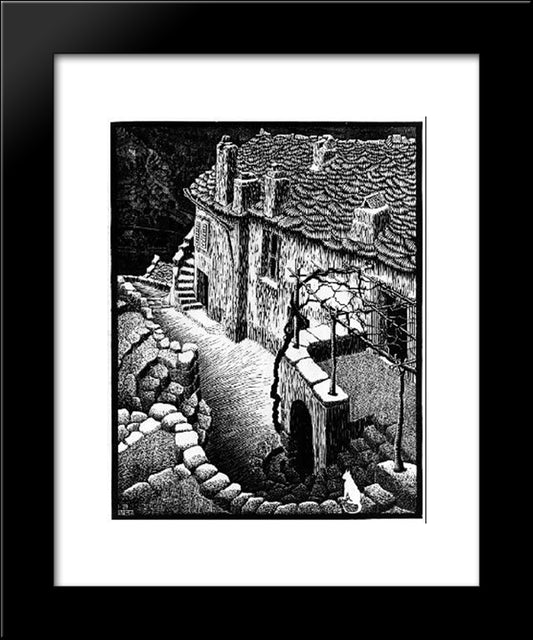 Corsica Corte 20x24 Black Modern Wood Framed Art Print Poster by Escher, M.C.