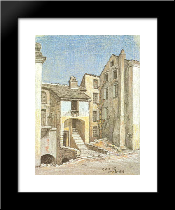 Corte, Corsica 20x24 Black Modern Wood Framed Art Print Poster by Escher, M.C.