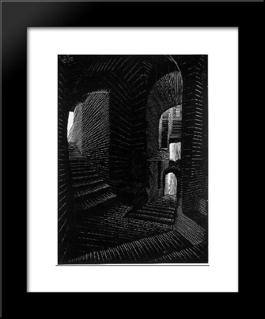 Covered Alley In Atrani 20x24 Black Modern Wood Framed Art Print Poster by Escher, M.C.