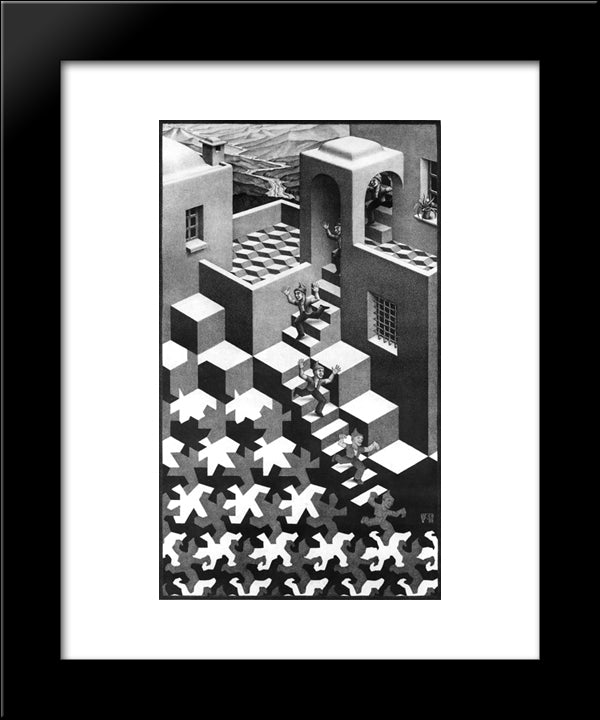 Cycle 20x24 Black Modern Wood Framed Art Print Poster by Escher, M.C.