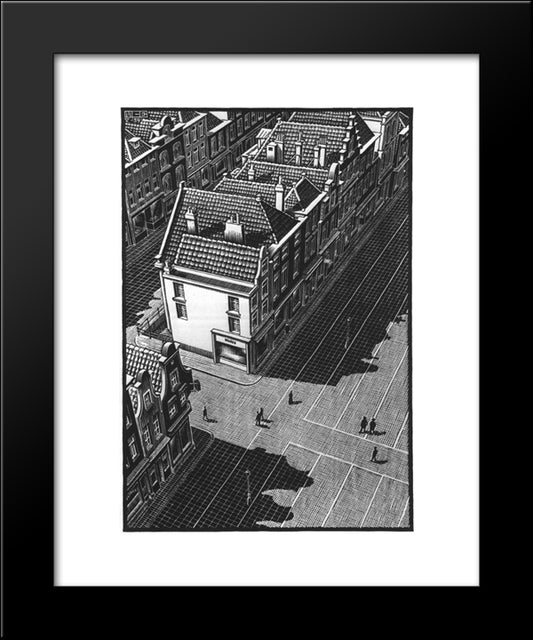 Delft 20x24 Black Modern Wood Framed Art Print Poster by Escher, M.C.