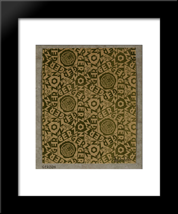 Design For The Gerzon Store In Amsterdam 20x24 Black Modern Wood Framed Art Print Poster by Escher, M.C.