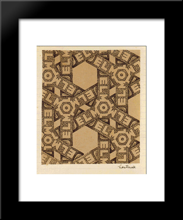 Design For Wrapping - Paper Jemoli 20x24 Black Modern Wood Framed Art Print Poster by Escher, M.C.