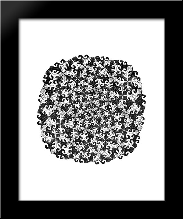 Division 20x24 Black Modern Wood Framed Art Print Poster by Escher, M.C.