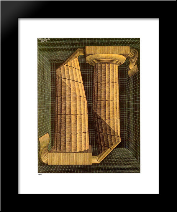 Doric Columns 20x24 Black Modern Wood Framed Art Print Poster by Escher, M.C.