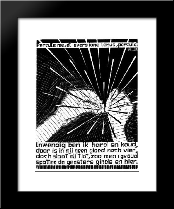 Emblemata - Flint 20x24 Black Modern Wood Framed Art Print Poster by Escher, M.C.