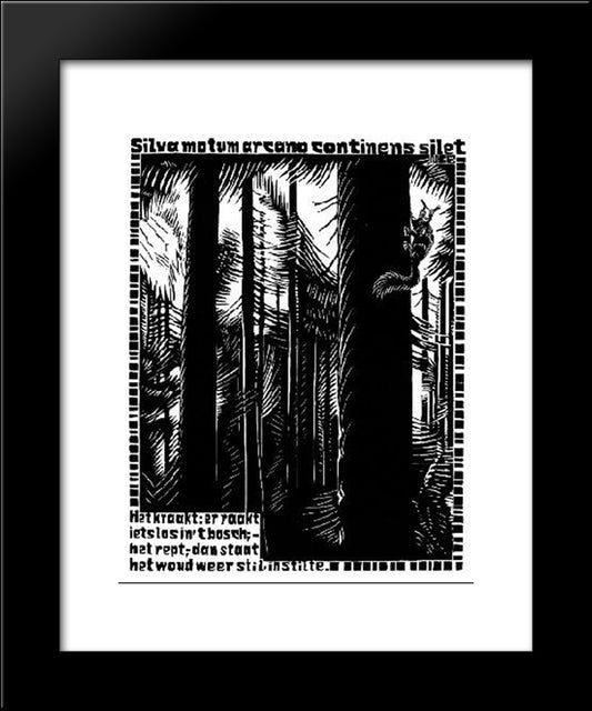 Emblemata - Squirrel 20x24 Black Modern Wood Framed Art Print Poster by Escher, M.C.