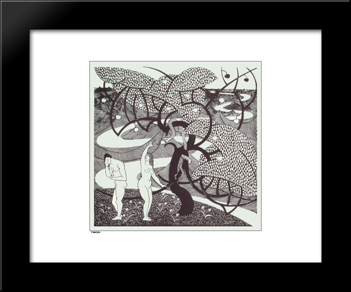 Fall Of Man 20x24 Black Modern Wood Framed Art Print Poster by Escher, M.C.