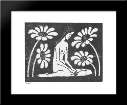 Female Nude I 20x24 Black Modern Wood Framed Art Print Poster by Escher, M.C.
