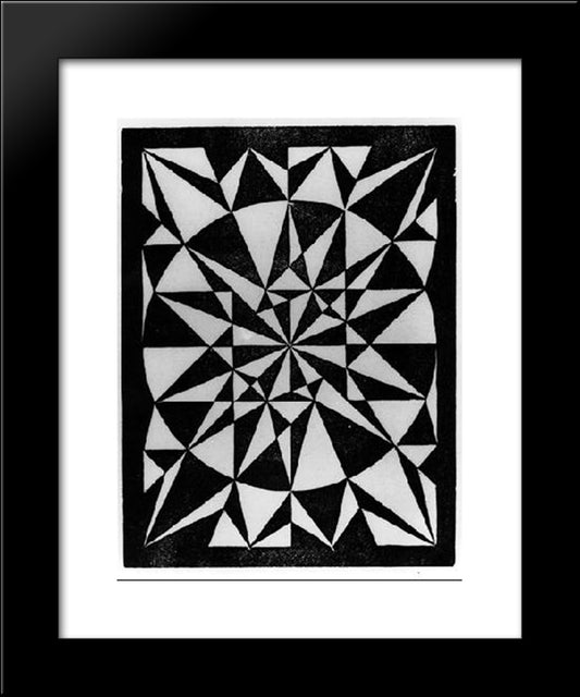 Flor De Pascua - Beautiful 20x24 Black Modern Wood Framed Art Print Poster by Escher, M.C.