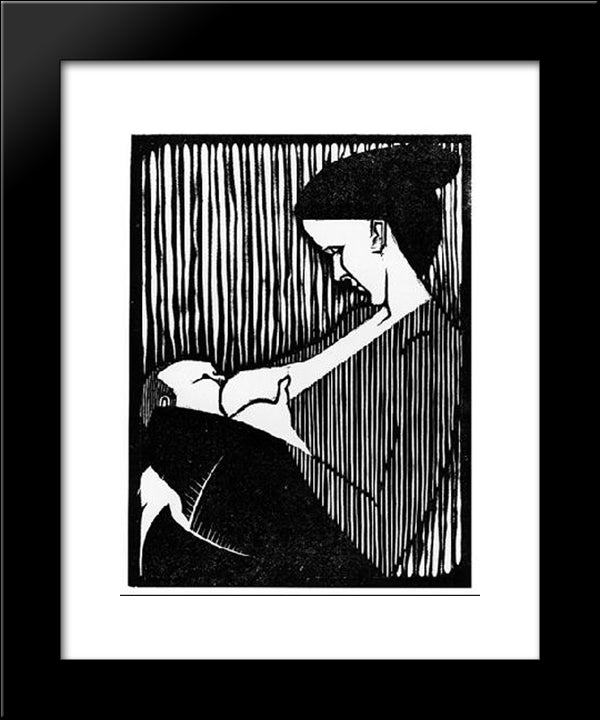 Flor De Pascua - Madonna 20x24 Black Modern Wood Framed Art Print Poster by Escher, M.C.