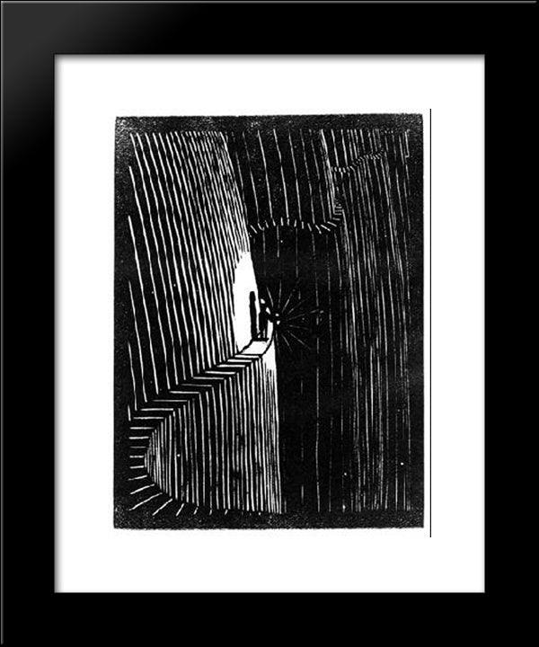 Flor De Pascua - Never Think Before You Act 20x24 Black Modern Wood Framed Art Print Poster by Escher, M.C.
