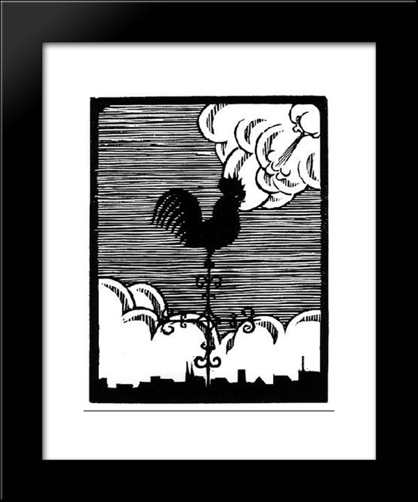 Flor De Pascua - The Weathercock 20x24 Black Modern Wood Framed Art Print Poster by Escher, M.C.