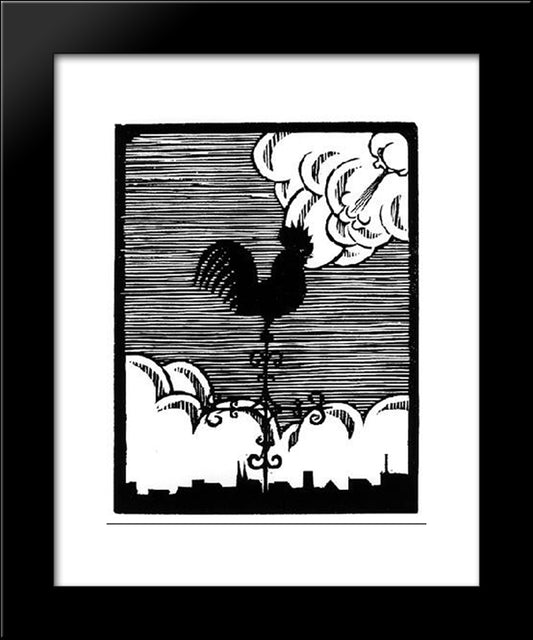 Flor De Pascua - The Weathercock 20x24 Black Modern Wood Framed Art Print Poster by Escher, M.C.