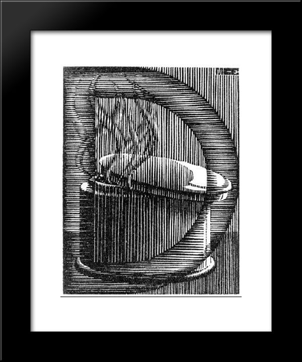 Initial D 20x24 Black Modern Wood Framed Art Print Poster by Escher, M.C.