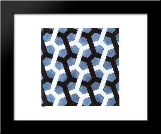 Interlaced Hexagon 20x24 Black Modern Wood Framed Art Print Poster by Escher, M.C.