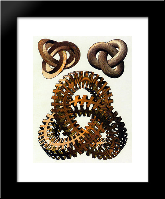 Knots Colour 20x24 Black Modern Wood Framed Art Print Poster by Escher, M.C.