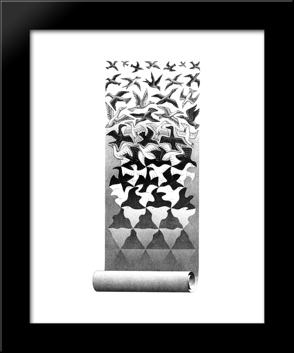 Liberation 20x24 Black Modern Wood Framed Art Print Poster by Escher, M.C.