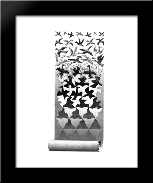 Liberation 20x24 Black Modern Wood Framed Art Print Poster by Escher, M.C.